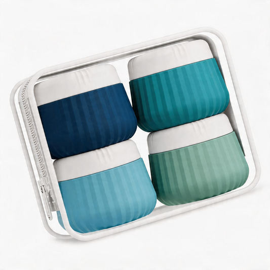 Micebay Travel Containers for Toiletries 4 Pack, TSA Approved Travel Size Toiletries, Portable Size Containers, With Clear Bag Leak Proof Silicone Jars, Essentials Creams Jars Carrying Small Items