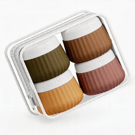 Micebay Travel Containers for Toiletries 4 Pack, TSA Approved Travel Size Toiletries, Travel Size Containers, With Clear Bag Leak Proof Silicone Jars, Travel Essentials Creams Jars Carrying Small Item