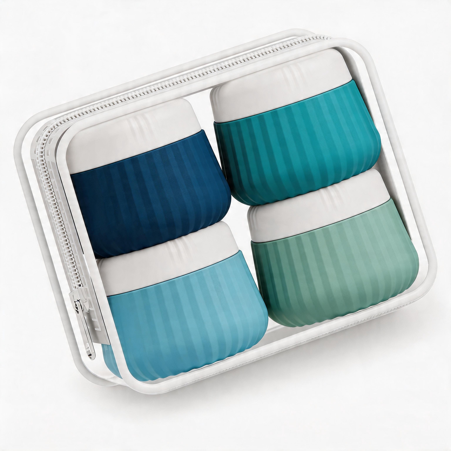 Micebay Travel Containers for Toiletries 4 Pack, TSA Approved Travel Size Toiletries, Travel Size Containers, With Clear Bag Leak Proof Silicone Jars, Travel Essentials Creams Jars Carrying Small Item