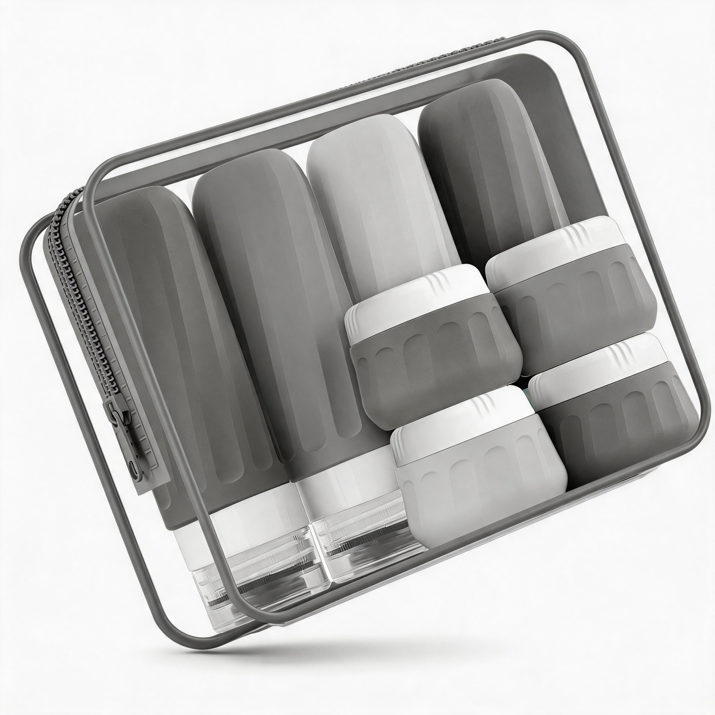 Micebay Travel Bottles for Toiletries 8 Pack, Travel Size Toiletries, Tsa Approved Travel Size Containers 3oz, with Travel Essentials Clear Bag, Leak Proof Silicone Squeezable Creams Jars
